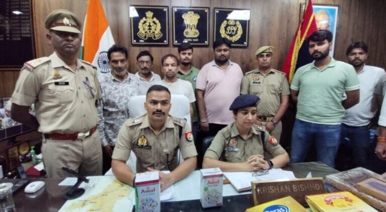 संभल-ब्रांडेड कॉम्पनी का देशी घी बनाने के मेरठ निवासी पांच सदस्यों को किया गया गिरफ़्तार